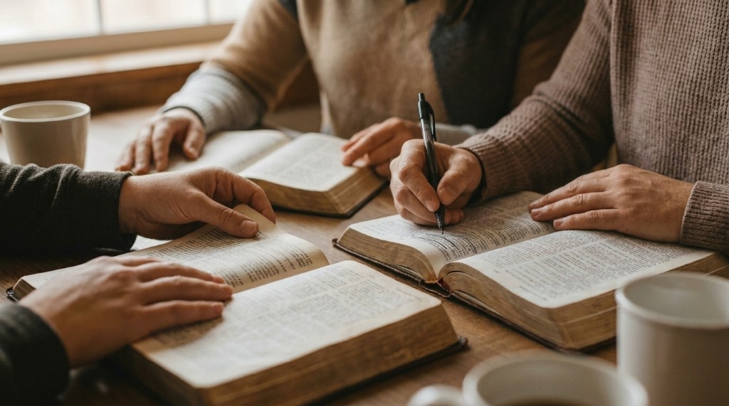 Small group studying Scripture together